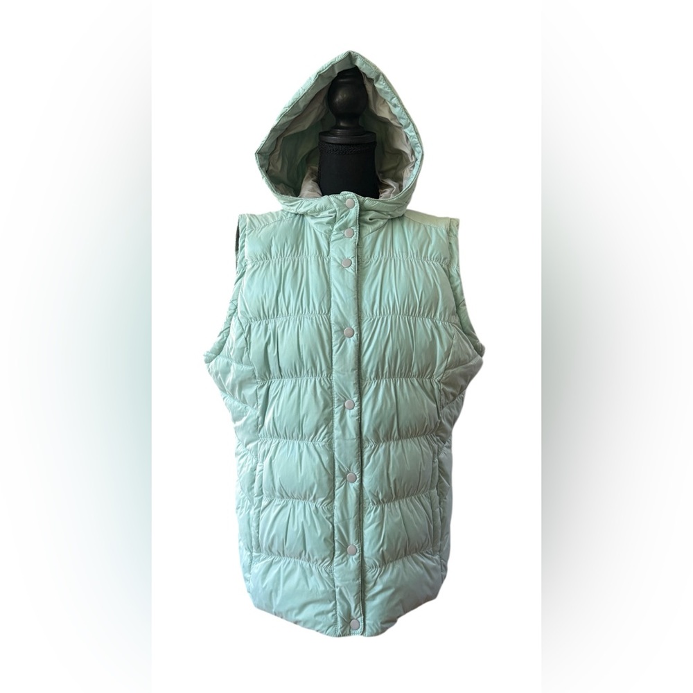 White Sierra Vibrant Mint Green and Gray Outerwear Vest Jacket with Hood